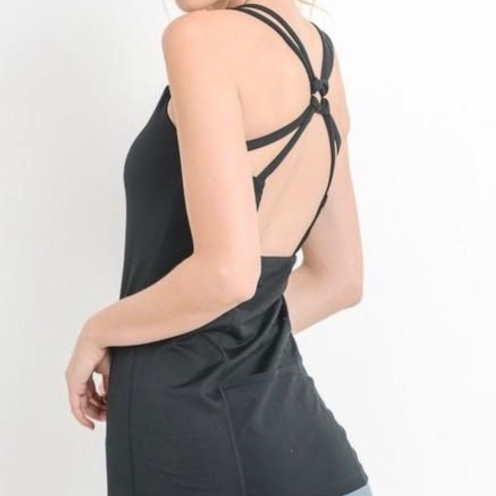 O-Ring X-Strap Active Tank Top - Black